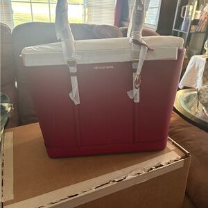 Michael Kors Burgundy Tote Bag